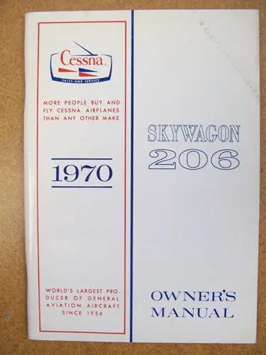 Cessna U206e Skywagon 1970 Owner's Manual Used Original 1