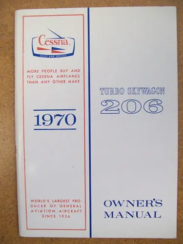 Cessna Turbo U206e 1970 Owner's Manual Used Original 1