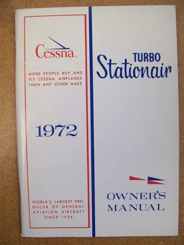 Cessna Turbo U206f Stationair 1972 Owner's Manual Used Original 1
