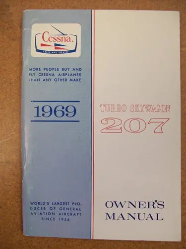 Cessna Turbo 207 Skywagon 1969 Owner's Manual Used Original 1
