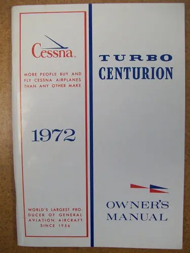 Cessna Turbo 210L Centurion 1972 Owner's Manual Used Original 1
