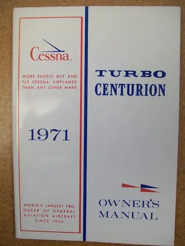 Cessna Turbo 210K Centurion 1971 Owner's Manual Used Original 1