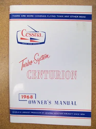 Cessna Turbo 210H Centurion 1968 Owner's Manual Used Original 1