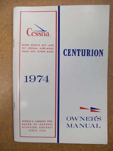 Cessna 210L Centurion 1974 Owner's Manual Used Original 1