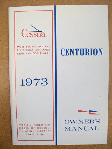 Cessna 210L Centurion 1973 Owner's Manual Used Original 1
