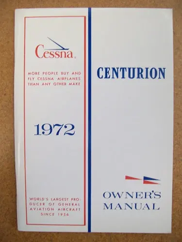 Cessna 210L Centurion 1972 Owner's Manual Used Original 1