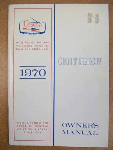 Cessna 210K Centurion1970 Owner's Manual Used Original 1