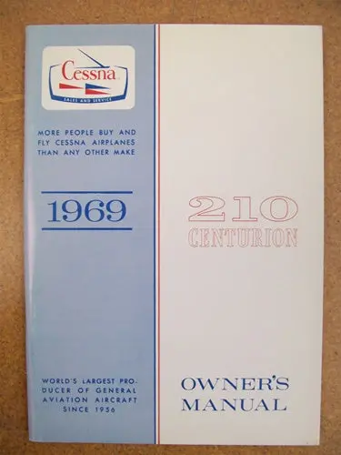 Cessna 210J Centurion1969 Owner's Manual Used Original 1