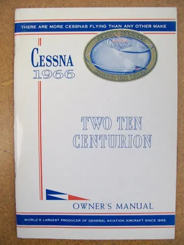 Cessna 210F 1966 Owner's Manual Used Original 1
