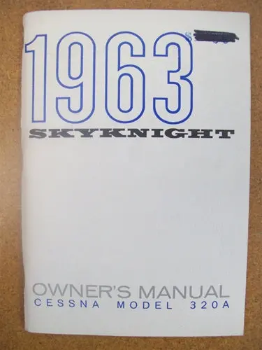 Cessna 320A 1963 Owner's Manual Used Original 1