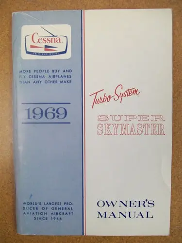 Cessna T337d Turbo Super Skymaster 1969 Owner's Manual Used Original 1