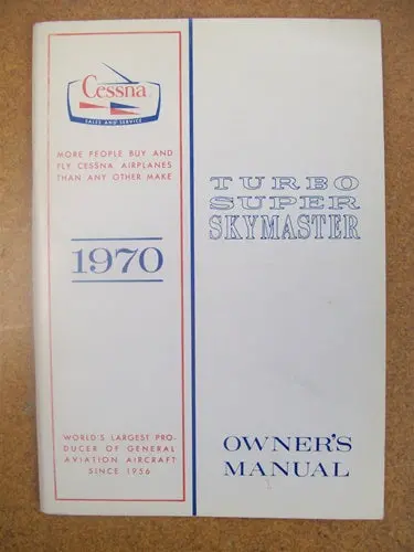 Cessna T337e Turbo Super Skymaster 1970 Owner's Manual Used Original 1