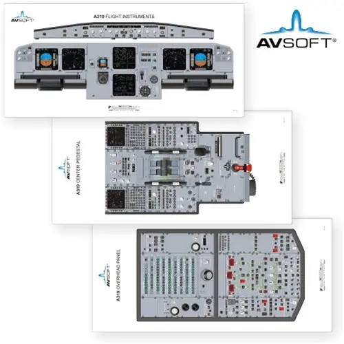 Avsoft A319 Cockpit Posters (Set Of 3 Posters) 1