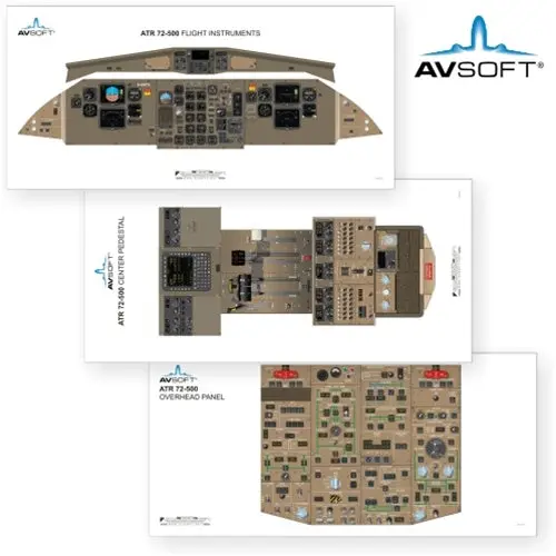 Avsoft Atr42-500 Cockpit Posters (Set Of 3 Posters) 1