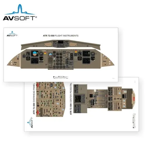 Avsoft Atr72-500 Cockpit Posters (Set Of 3 Posters) 1