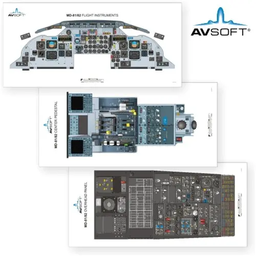 Avsoft Md81-82 Cockpit Posters (Set Of 3 Posters) 1