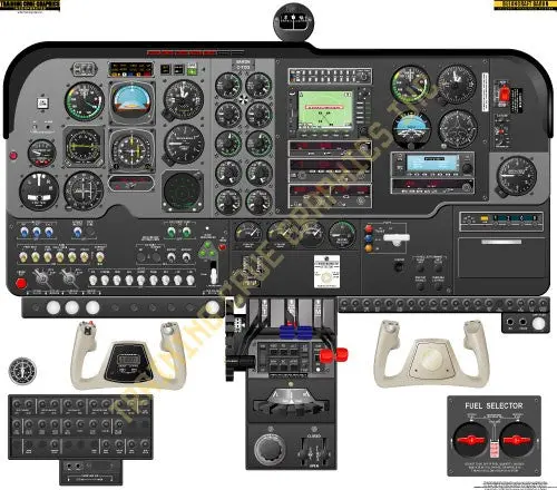 Aviation Training Graphics Beech Baron Handheld Cockpit Poster 1