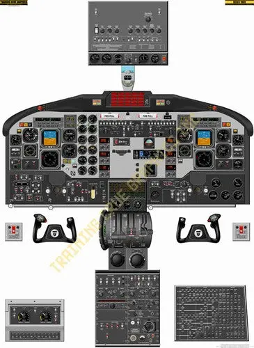 Aviation Training Graphics Beech 1900D Handheld Cockpit Poster 1