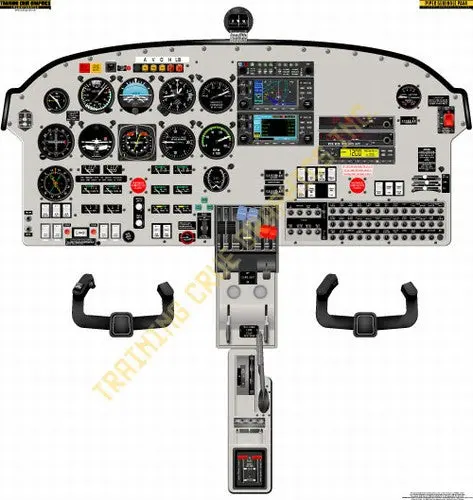 Aviation Training Graphics Piper Pa44 Seminole 2000 Handheld Cockpit Poster 1