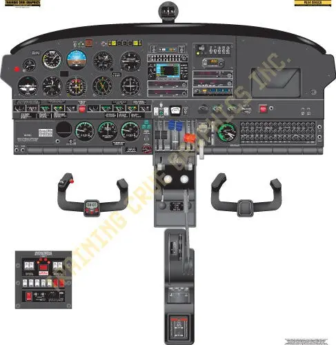 Aviation Training Graphics Piper Pa34 Seneca Handheld Cockpit Poster 1