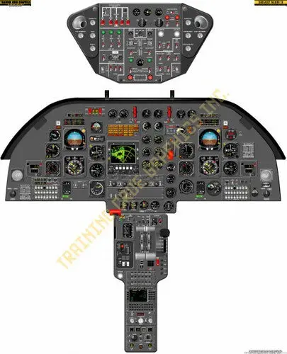 Aviation Training Graphics Dassault Falcon 10 Handheld Cockpit Poster 1