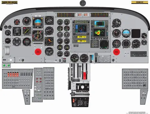 Aviation Training Graphics Cessna 441 Conquest Handheld Cockpit Poster 1