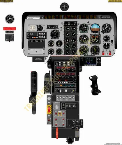 Aviation Training Graphics Bell 206Lt Long Ranger Handheld Cockpit Poster 1