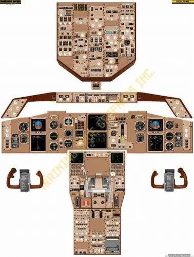 Aviation Training Graphics Boeing 767 300 Handheld Cockpit Poster 1