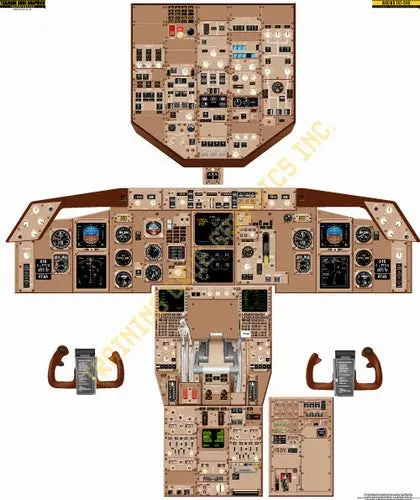 Aviation Training Graphics Boeing 757 200 Handheld Cockpit Poster 1
