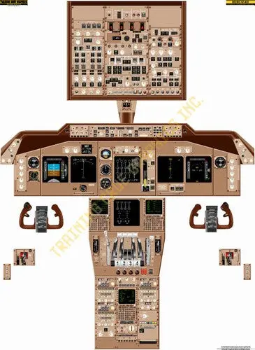 Aviation Training Graphics Boeing 747 400 Handheld Cockpit Poster 1