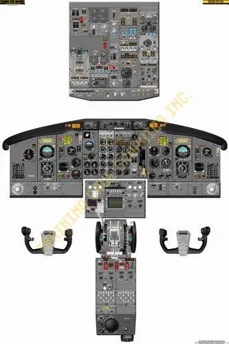 Aviation Training Graphics Boeing 737 200 Handheld Cockpit Poster 1