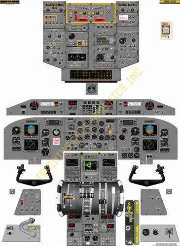Aviation Training Graphics Bombardier Dash 8 200 Efis Handheld Cockpit Poster 1