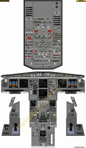 Aviation Training Graphics Airbus 330 Handheld Cockpit Poster 1