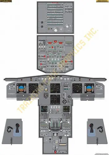Aviation Training Graphics Airbus 319-320-321 Handheld Cockpit Poster 1