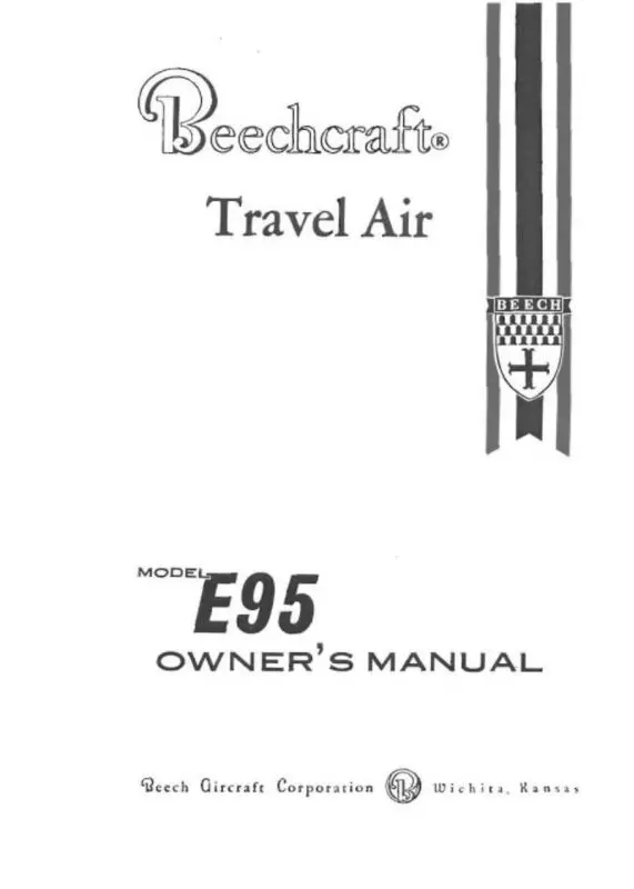 Beech Travel Air E95 Series Owner's Manual (90-590002-1) 1