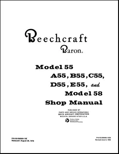 Beech 55,A,B,C,D,E & 58 Baron Maintenance-Shop Manual (55-590000-13E) 1