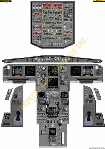Aviation Training Graphics Airbus 340 Handheld Cockpit Poster 1