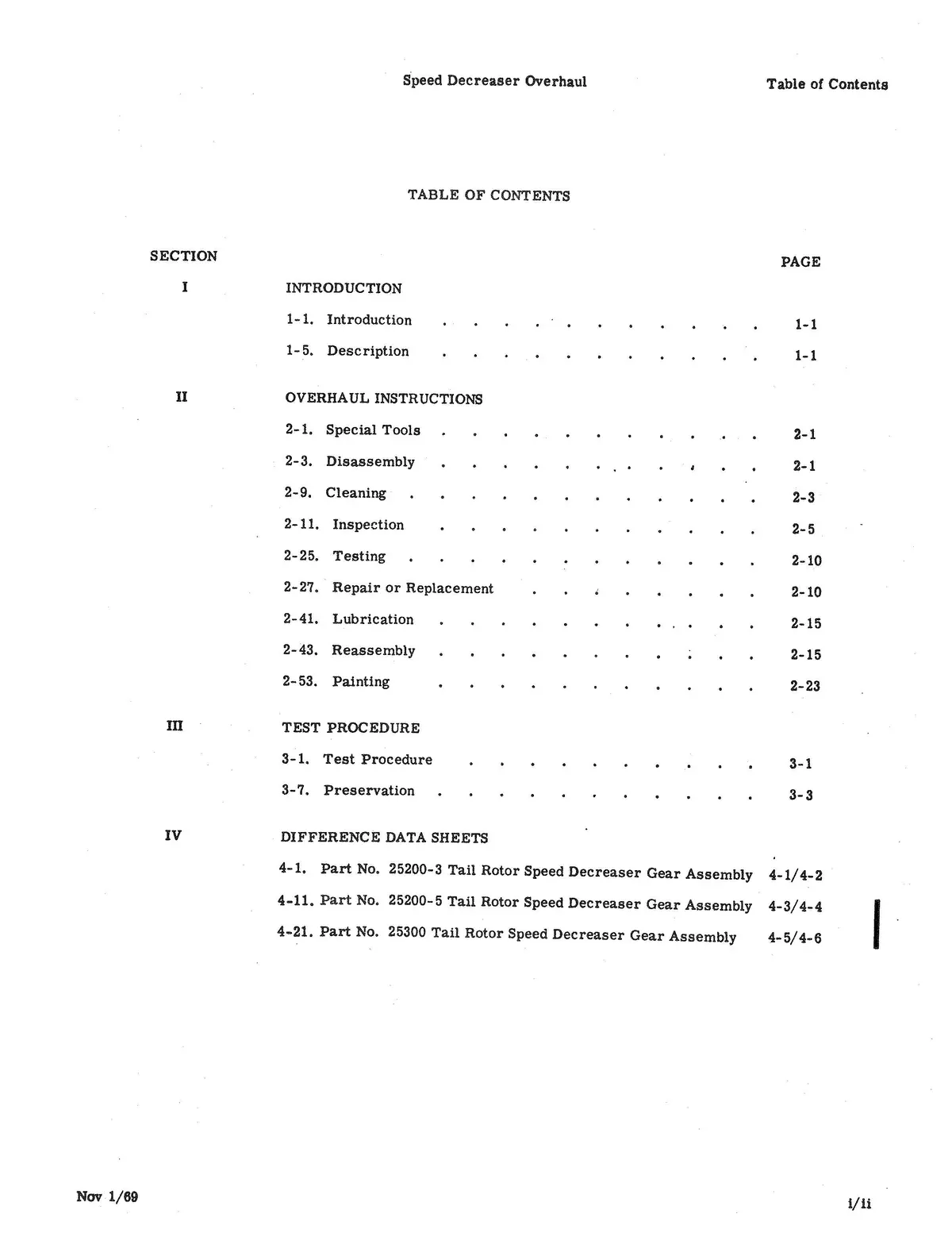 Hiller Uh-12E, Uh-12L Tail Rotor Speed Decreaser Gear Assembly 1981 Overhaul Manual (Part Nos. 25200, 25200-3, 25200-5, 25300) 2