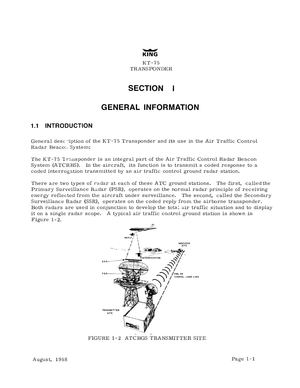 King Kt-75, Kt-75R Transponder Installation Manual (006-0041-00) 1
