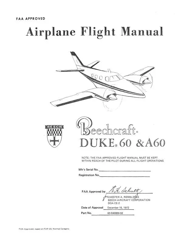 Beech Duke 60 & A60 Flight Manual (60-590000-5E) 1