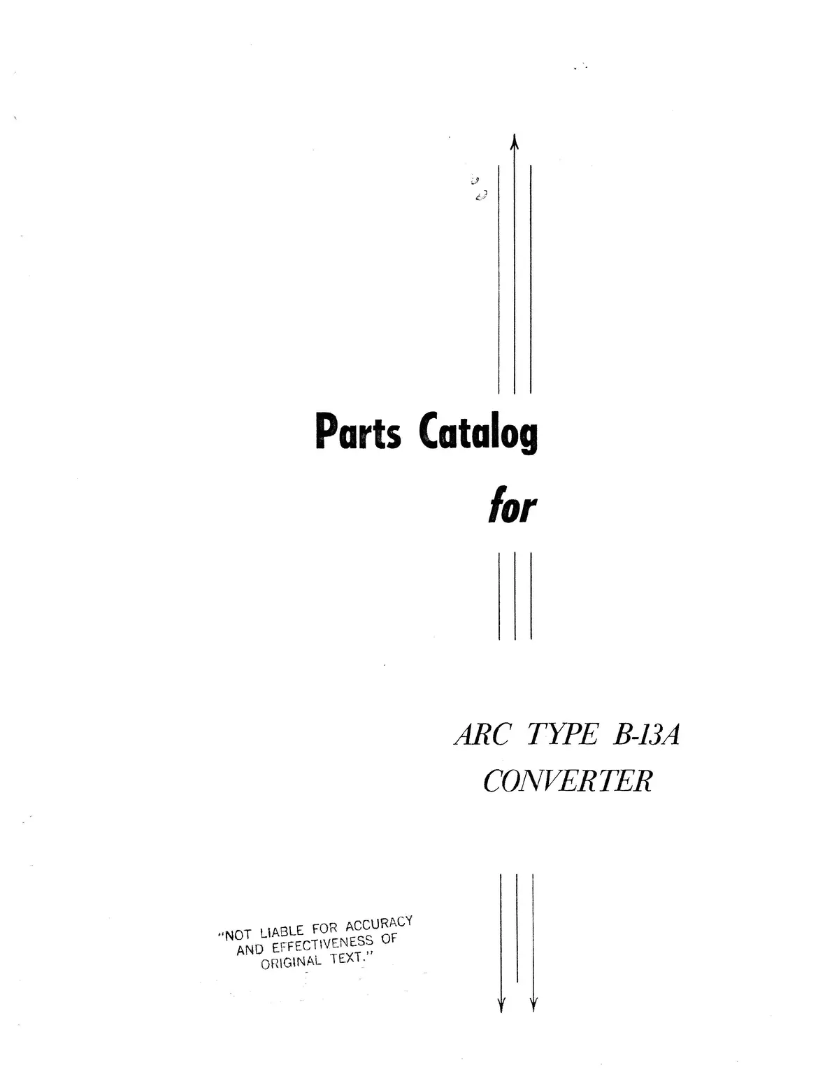Aircraft Radio Corporation Arc B-13A Converter Parts Catalog 1