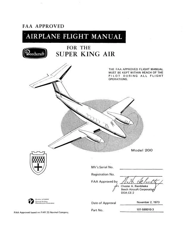 Beech King Air 200 Series Pilot's Operating Handbook (101-590010-3) 1