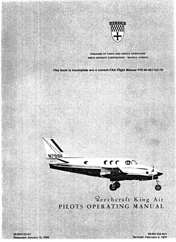 Beech King Air 90 Series Flight Manual (65-01123-7D) 1