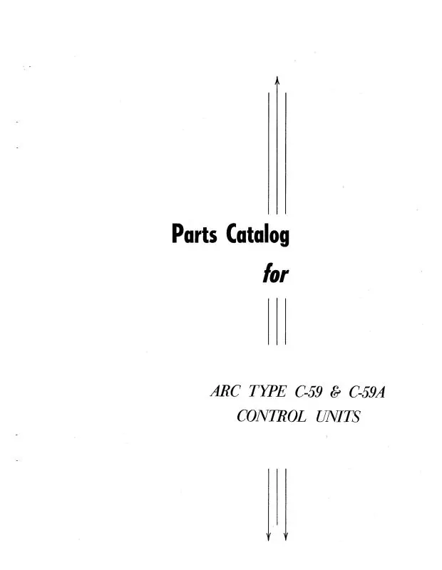 Aircraft Radio Corporation Arc C-59 & C-59A Control Units Parts Catalog (Arc59,A-P-C) 1