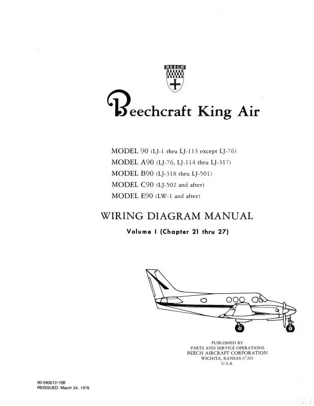 Beech 90 King Air Series Wiring Diagram (Be90-78-Wd-C) 1