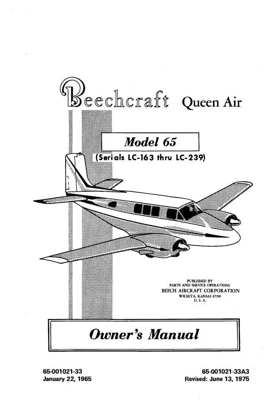 Beech Queen Air 65 Owners Manual (65-001021-33) 1