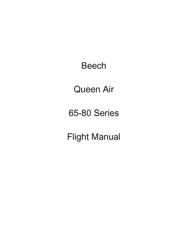 Beech Queen Air 65-80 Series Flight Manual (65-001027-29) 1