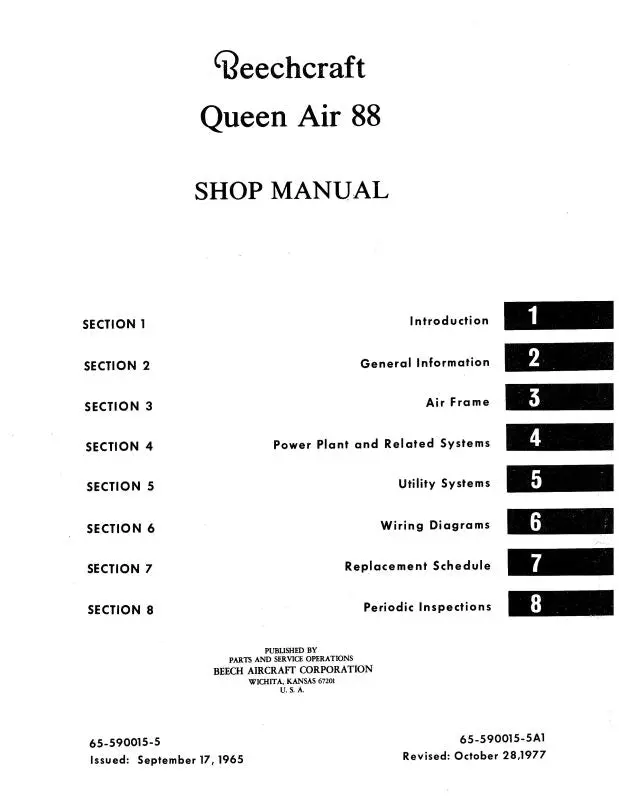 Beech Queen Air 88 Series Shop Manual (65-590015-5) 1