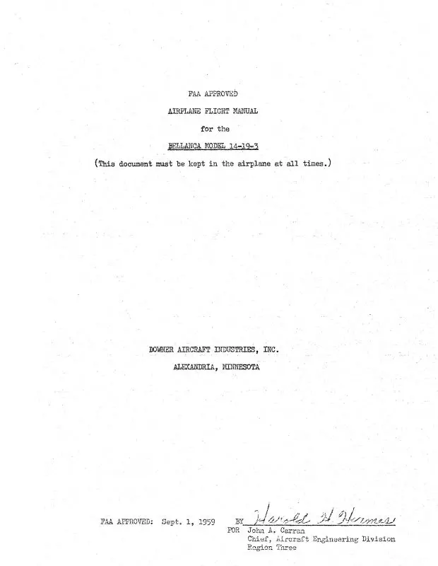Bellanca 14-19-3 Series Flight Manual (Bl14-19-3-O-C) 1