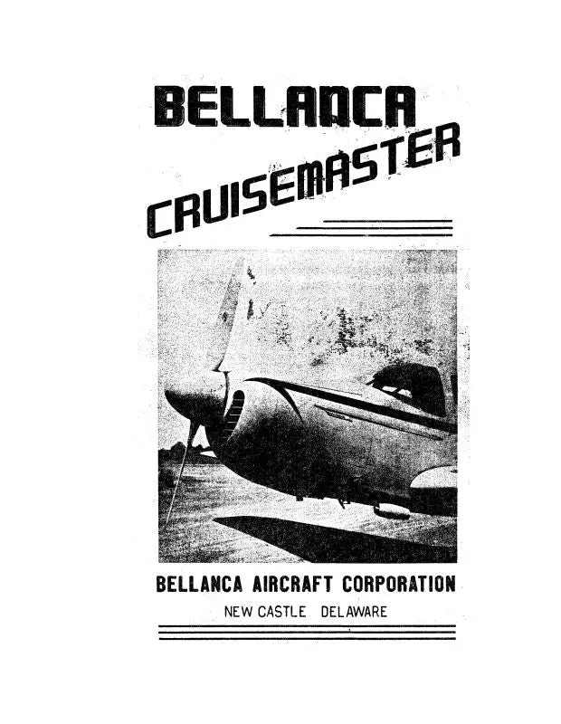 Bellanca 14-19 Series Cruisemaster Operations Manual (Bl14-19Ser-Op) 1